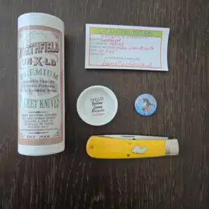 Great Eastern Cutlery #745125 Yellow Linen Micarta PROTOTYPE knife for sale