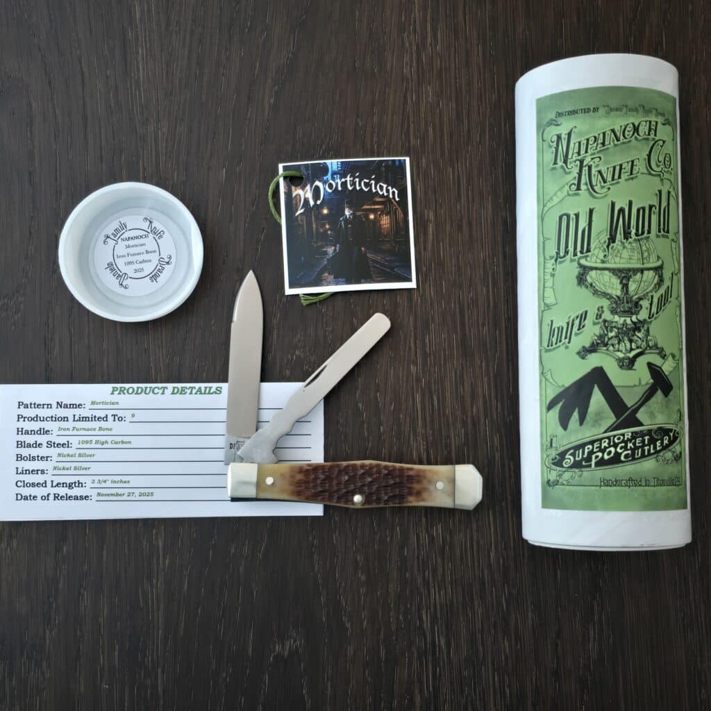 Napanoch Knife Co. Mortician Iron Furnace Bone in 1095 Carbon 2025 (1 of 9) knife for sale