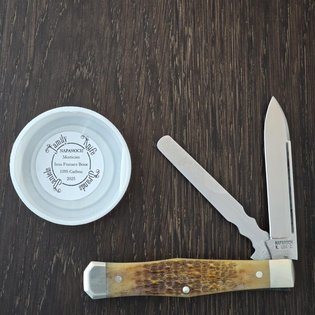 Napanoch Knife Co. Mortician Iron Furnace Bone in 1095 Carbon 2025 (1 of 9) knife for sale