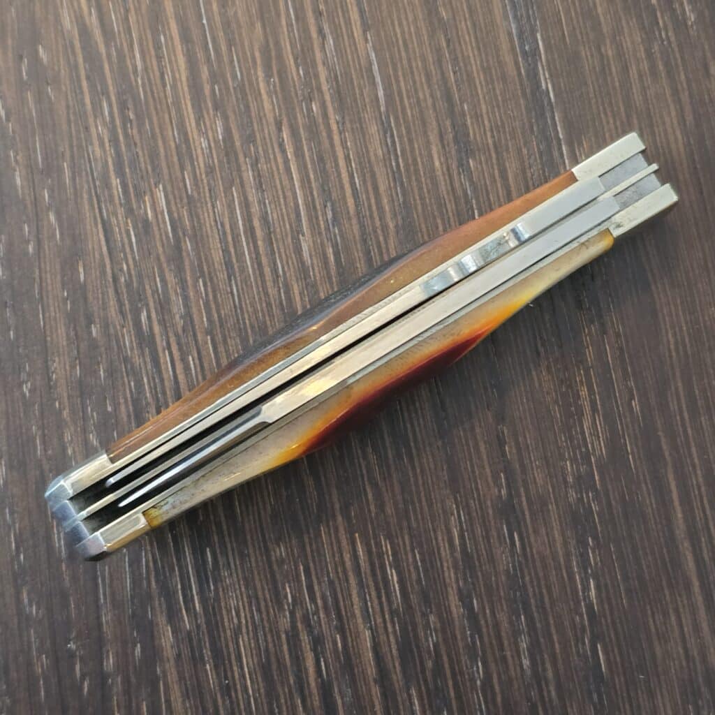 Napanoch Knife Co. Mortician in Genuine Amber Stag and 1095 Carbon 2025 (1 of 12) knife for sale