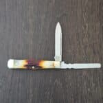 Napanoch Knife Co. Mortician in Genuine Amber Stag and 1095 Carbon 2025 (1 of 12) knife for sale