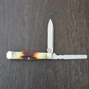 Napanoch Knife Co. Mortician in Genuine Amber Stag and 1095 Carbon 2025 (1 of 12) knife for sale