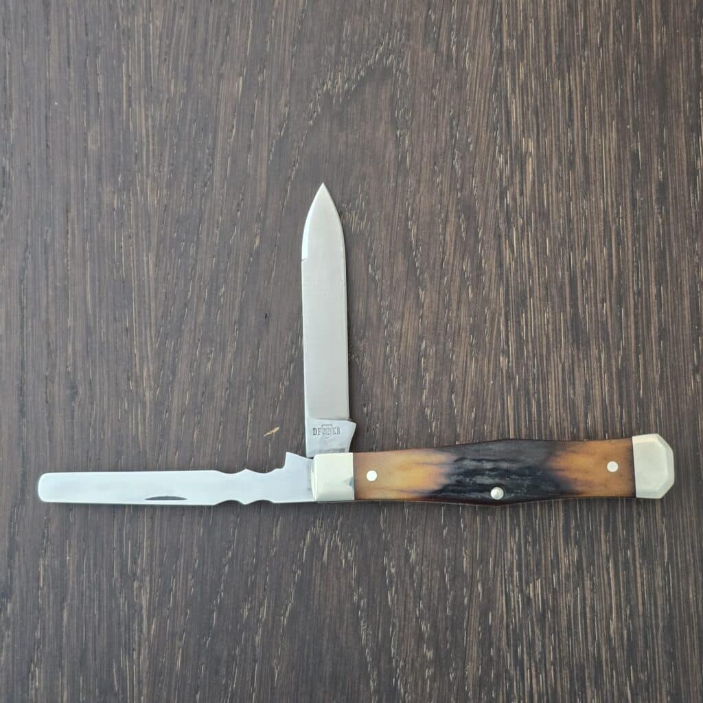 Napanoch Knife Co. Mortician in Genuine Amber Stag and 1095 Carbon 2025 (1 of 12) knife for sale