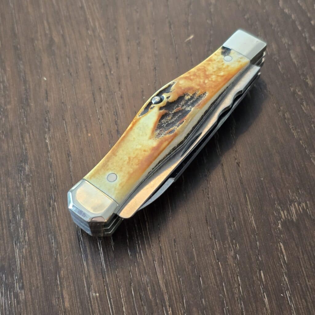 Napanoch Knife Co. Mortician in Genuine Burnt Stag and 1095 Carbon 2025 (1 of 10) knife for sale