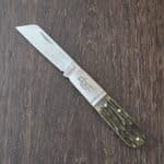 RoseCraft Blades TSA KNIVES EXCLUSIVE Beaver Creek Barlow in Vintage Jigged Bone and D2 Sheepsfoot Blade RCT006-VJB knife for sale