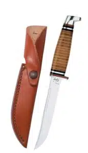 Case Leather Hunter 316-5 SS with Leather Sheath knife for sale