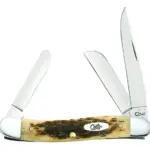 Case XX USA Amber Peach Seed Jigged Bone Medium Stockman 6318 CS No 00039 knife for sale