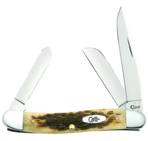 Case XX USA Amber Peach Seed Jigged Bone Medium Stockman 6318 CS No 00039 knife for sale
