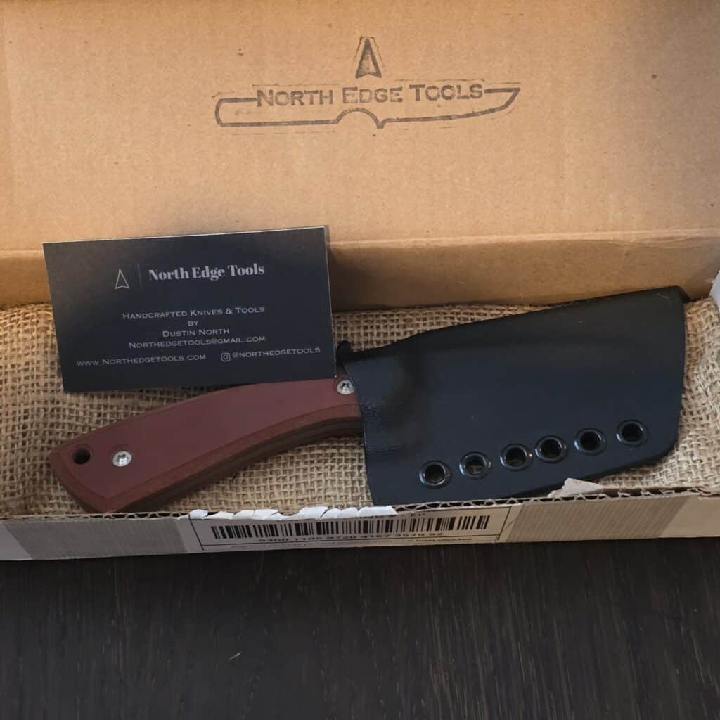 Northern Edge Tools "Northerner" in CPM Magnacut with Sand Blasted Finish and Linen Micarta with Gulso Bolt Hardware and Kydex Sheath knife for sale
