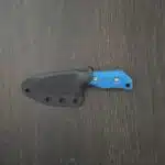 Terra Knives Badger in Magnacut 64 HRC with Jimping, Blue Rock Pattern G10 Scales, Torx Hardware and Black Kydex Sheath knife for sale