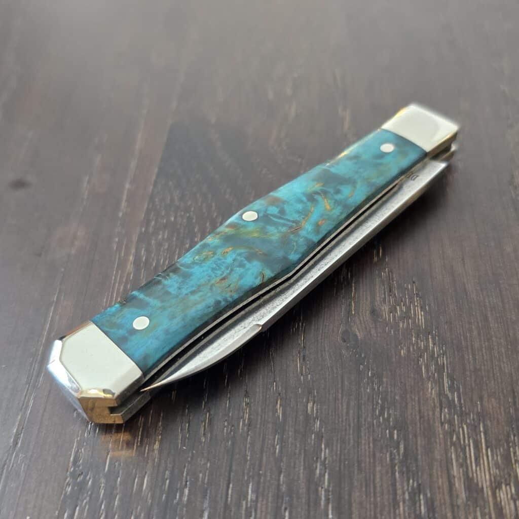 Titusville Cutlery Lexingtonian in Blue Arctic Birch and 1095 High Carbon 2025 (production limited to 10) – gallery image 4