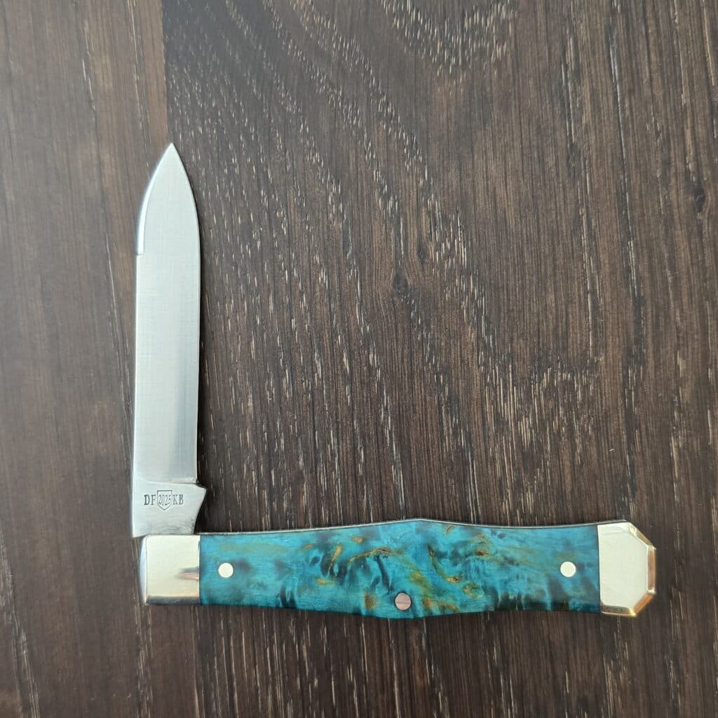 Titusville Cutlery Lexingtonian in Blue Arctic Birch and 1095 High Carbon 2025 (production limited to 10) – gallery image 2