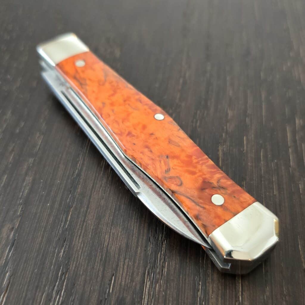 Titusville Cutlery Lexingtonian in Orange Arctic Birch and 1095 High Carbon 2025 (production limited to 10) knife for sale