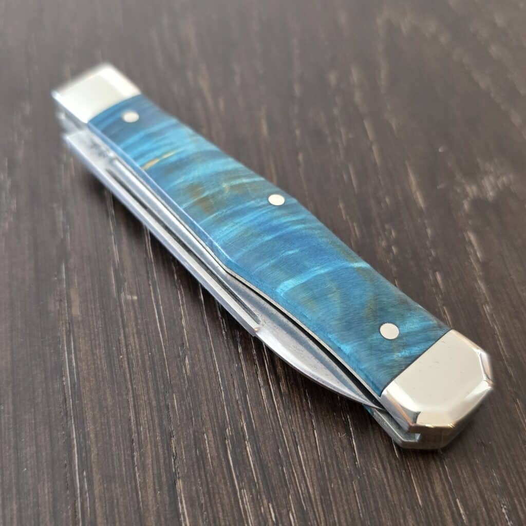 Titusville Cutlery Lexingtonian in Blue Boxelder and 1095 High Carbon 2025 (production limited to 10) – gallery image 3