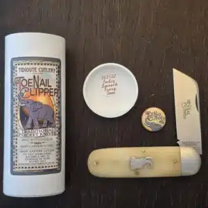 Great Eastern Cutlery #363122 India Smooth Bone Toe Nail Clipper (please note age spot on blade) knife for sale