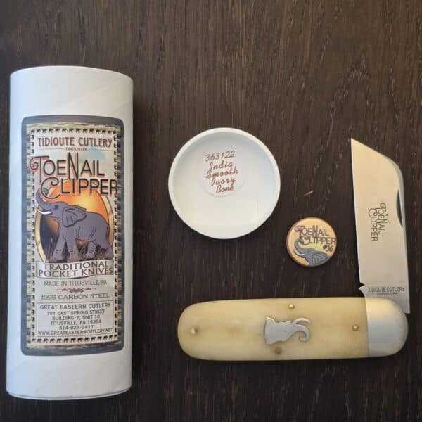 Great Eastern Cutlery #363122 India Smooth Bone Toe Nail Clipper (please note age spot on blade) – gallery image 1