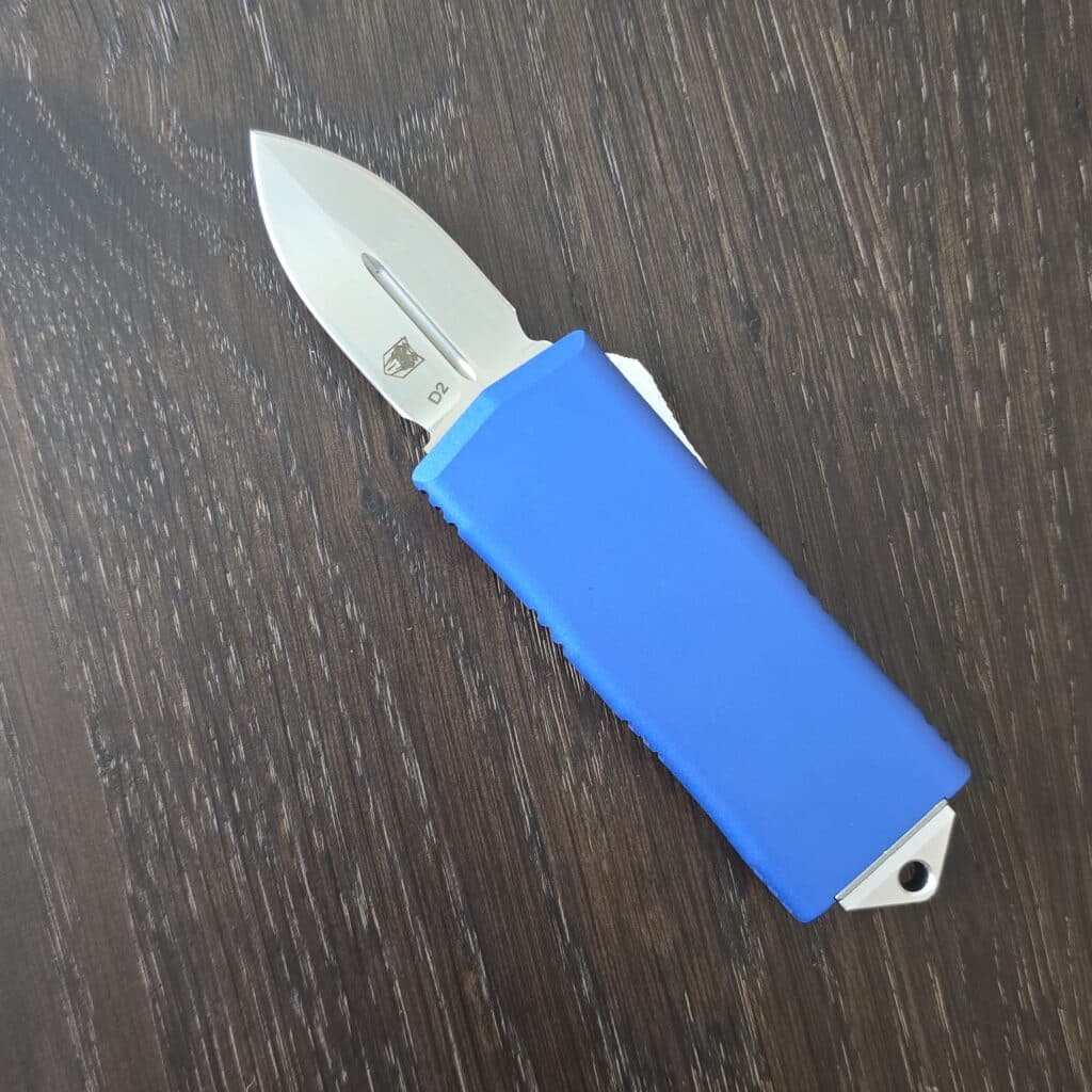 CobraTec Knives OTF Money Clip Blue, Dagger, Not Serrated – gallery image 2