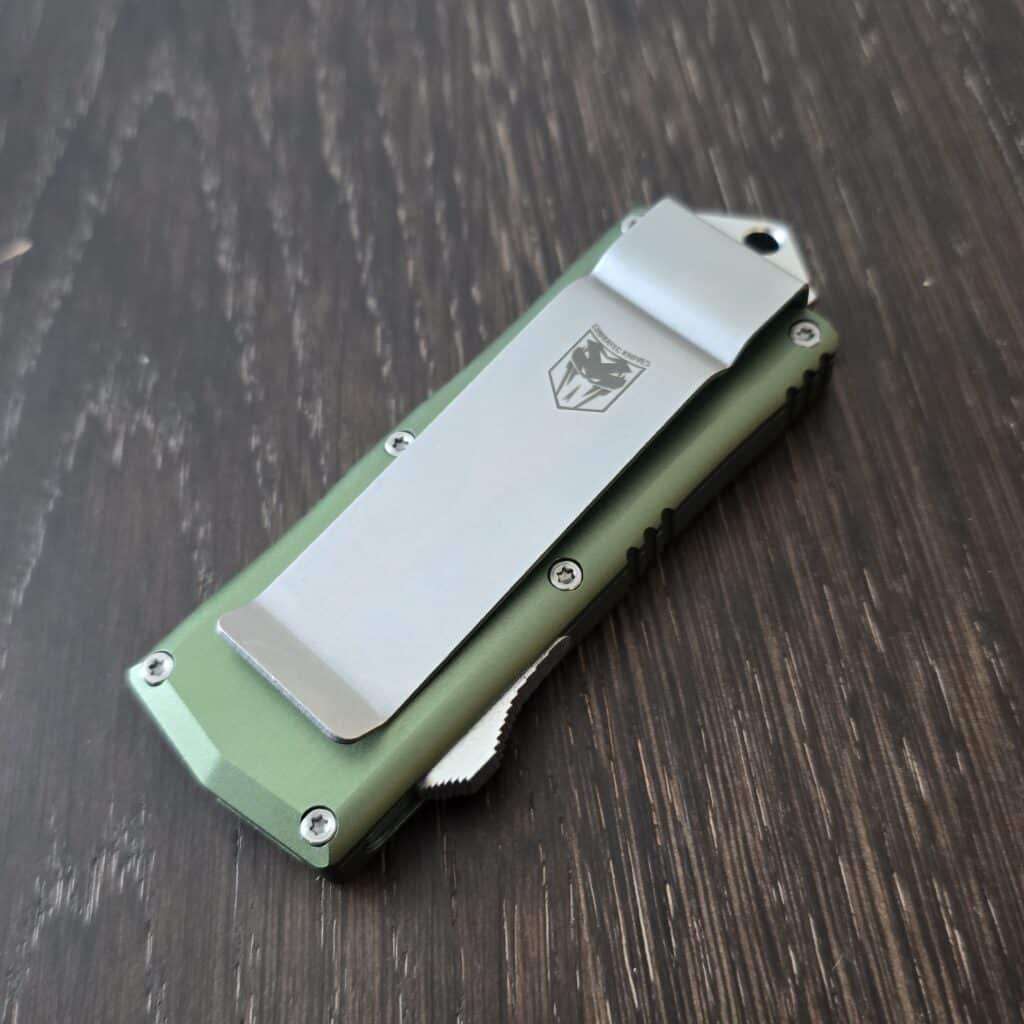 CobraTec Knives OTF Money Clip OD Green, Tanto, Not Serrated knife for sale