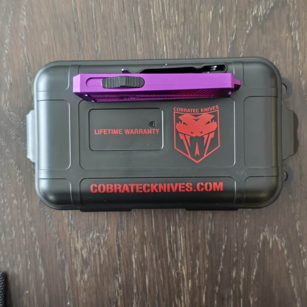 CALIFORNIA OTF 929TB -PURPLE, Tanto, Not Serrated – gallery image 4