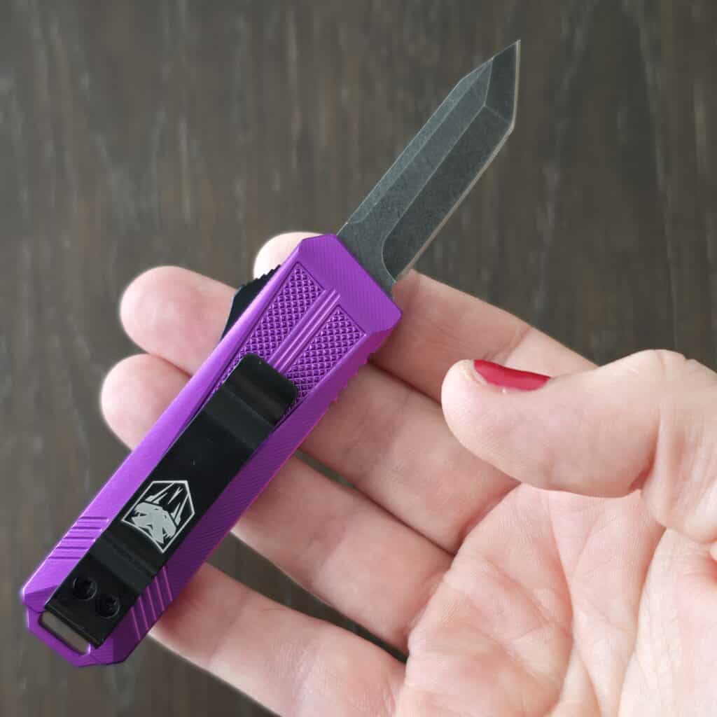 CALIFORNIA OTF 929TB -PURPLE, Tanto, Not Serrated – gallery image 2