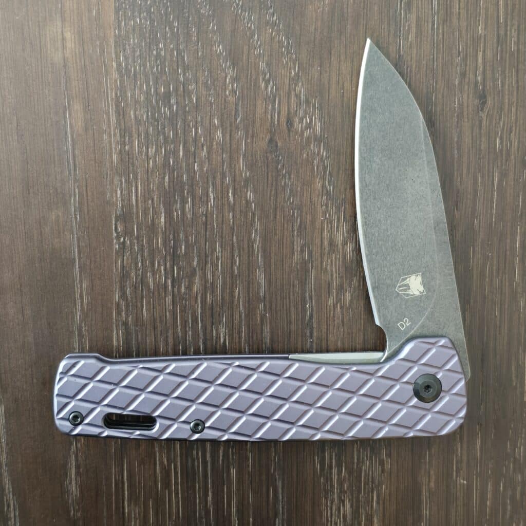 CobraTec Gator in Grey Aluminum and D2 CTGRYGATOR knife for sale