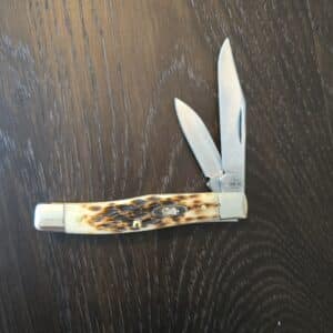 Case XX Red Orange Maple Burl Wood Smooth Half Whittler 7208 in