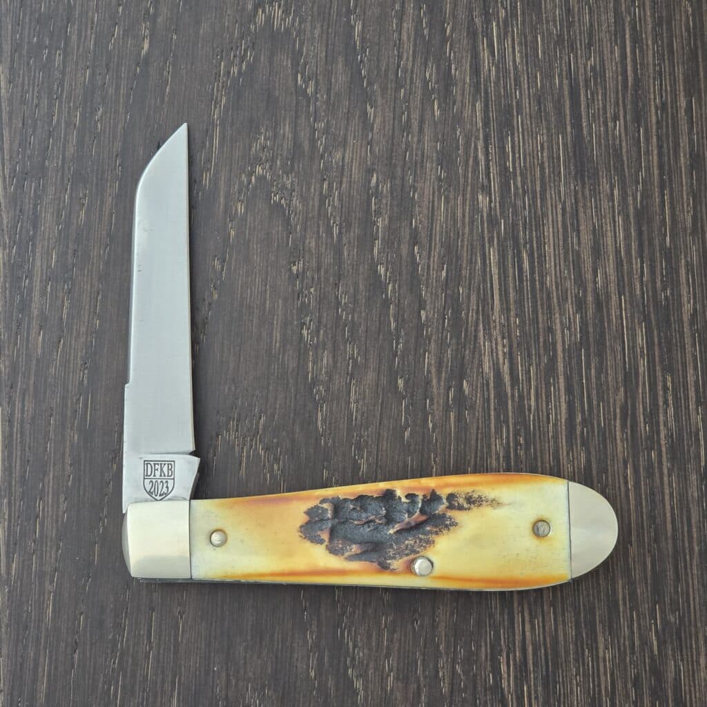 Daniels Family Knife Brands 2023 Titusville Old Man Jack Burnt Stag 1 of 50 knife for sale