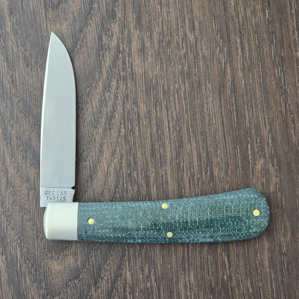 great eastern cutlery #745125 green burlap micarta