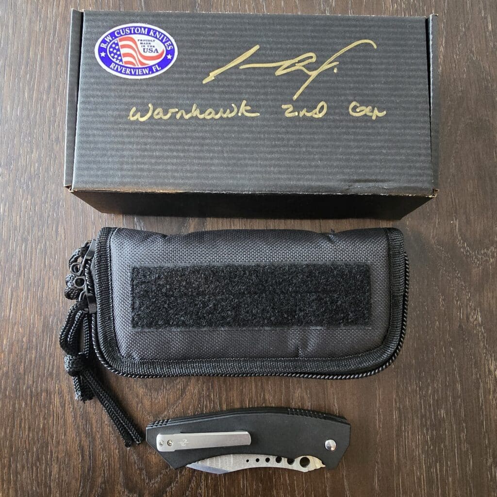 R. W. Custom Knives Warhawk 2nd Gen. in Nitro-V and Black Aluminum – gallery image 6