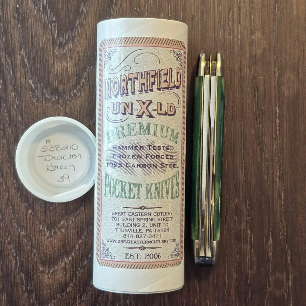 Great Eastern Cutlery #538210 Tractor Green Jigged Bone SN39 knife for sale