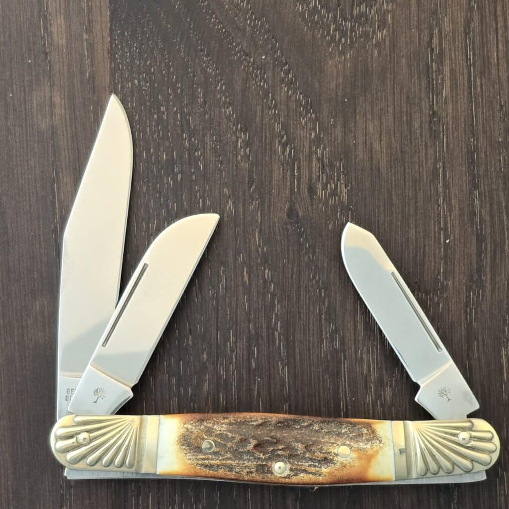Boker Double Tree Germany 3 Blade Stockman in Stag SN 066 – gallery image 2