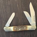 Boker Double Tree Germany 3 Blade Stockman in Stag SN 066 knife for sale