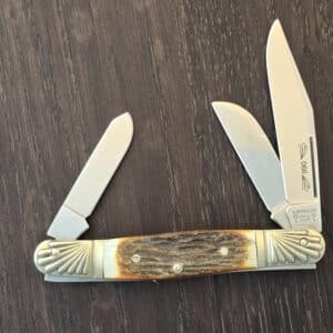 Boker Double Tree Germany 3 Blade Stockman in Stag SN 066 knife for sale