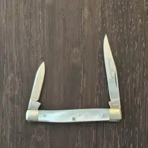 Queen Steel 38P MOP Mini 2 Blade Folder (2.75" closed) 1998 knife for sale