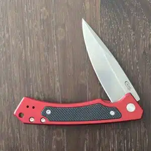 Case USA No. 25881 Red Anodized Aluminum W/ Black G-10 inlay (Marilla S35VN) knife for sale
