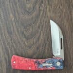 K'Roo Custom Eagle Chunky Frank in Dyed Karelian Burch Burl and N690 Created 12/2025 by W. O'Kelly knife for sale