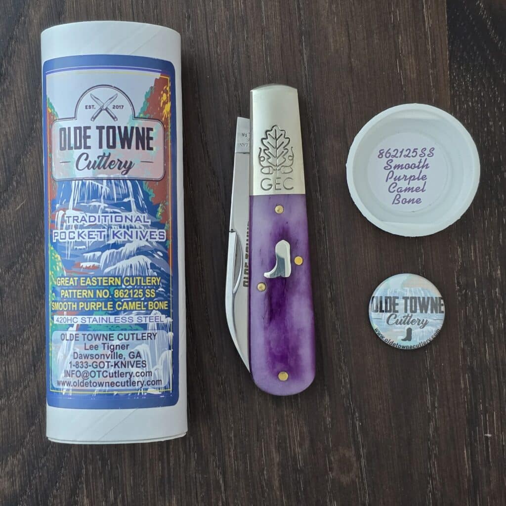 Great Eastern Cutlery #862125 SS Smooth Purple Camel Bone – gallery image 2