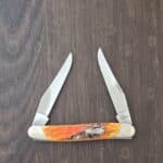 Case SS USA Muskrat in Orange Jigged Bone 1985 knife for sale