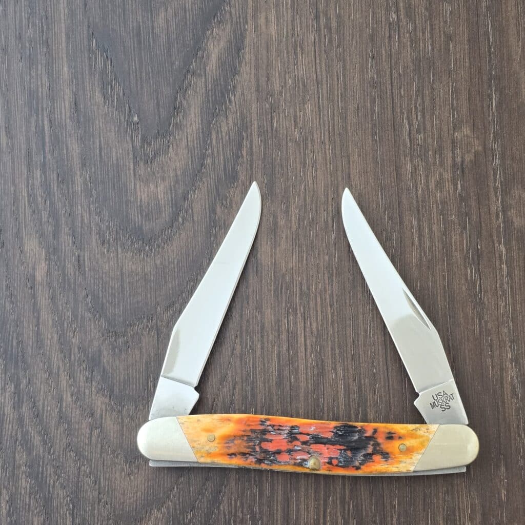 Case SS USA Muskrat in Orange Jigged Bone 1985 – gallery image 2