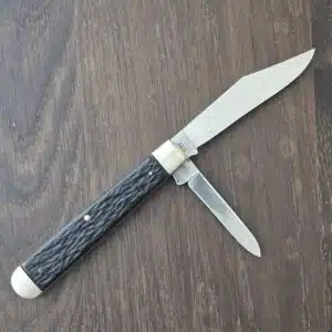 Remington USA Vintage R973 Equal end or English Jack in Black Jigged Delrin knife for sale