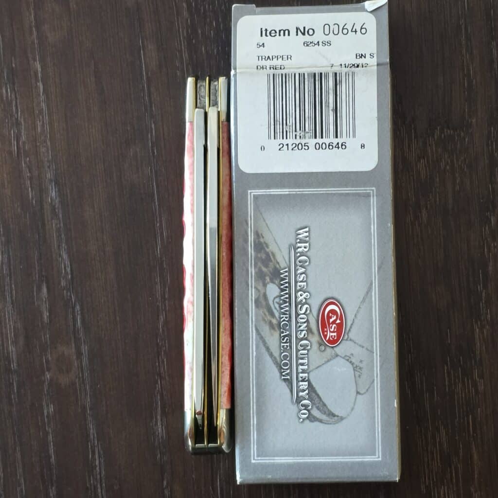 Case USA 6254 SS Trapper in Dark Red Bone No. 00646 knife for sale