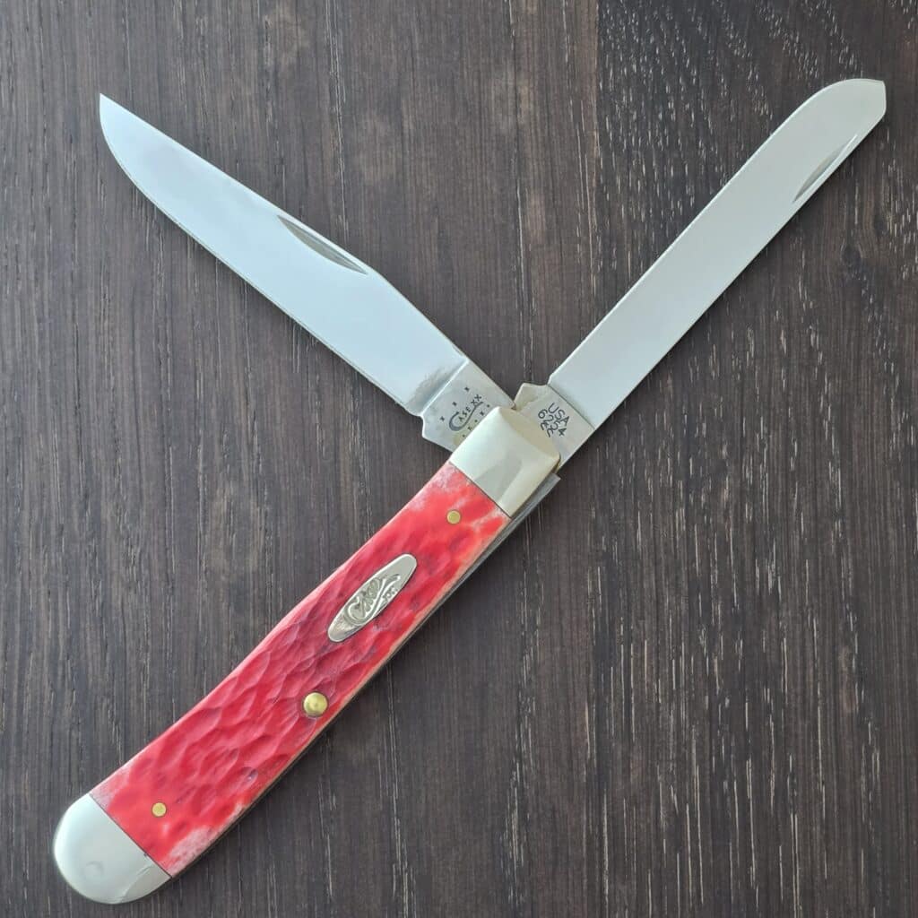 Case USA 6254 SS Trapper in Dark Red Bone No. 00646 knife for sale