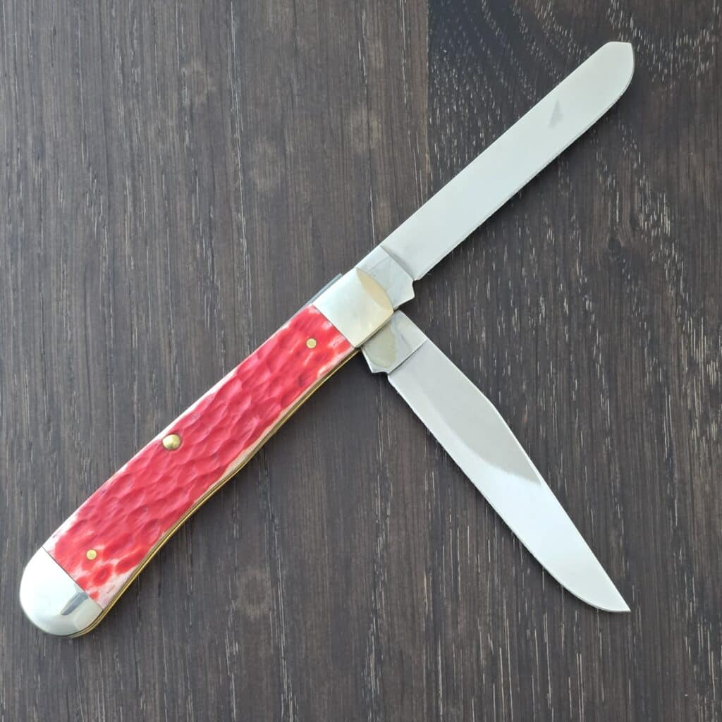 Case USA 6254 SS Trapper in Dark Red Bone No. 00646 knife for sale