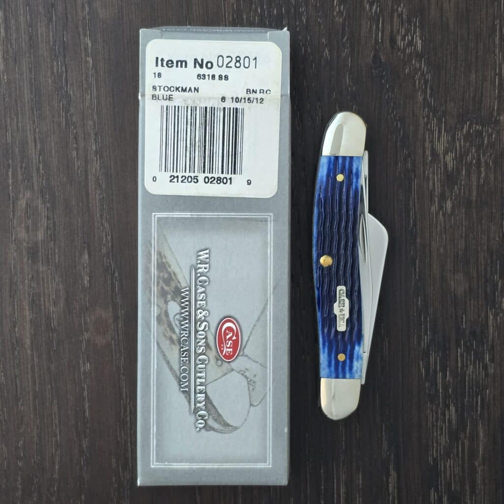 Case USA 6318 SS Stockman in Blue Bone No. 02801 knife for sale