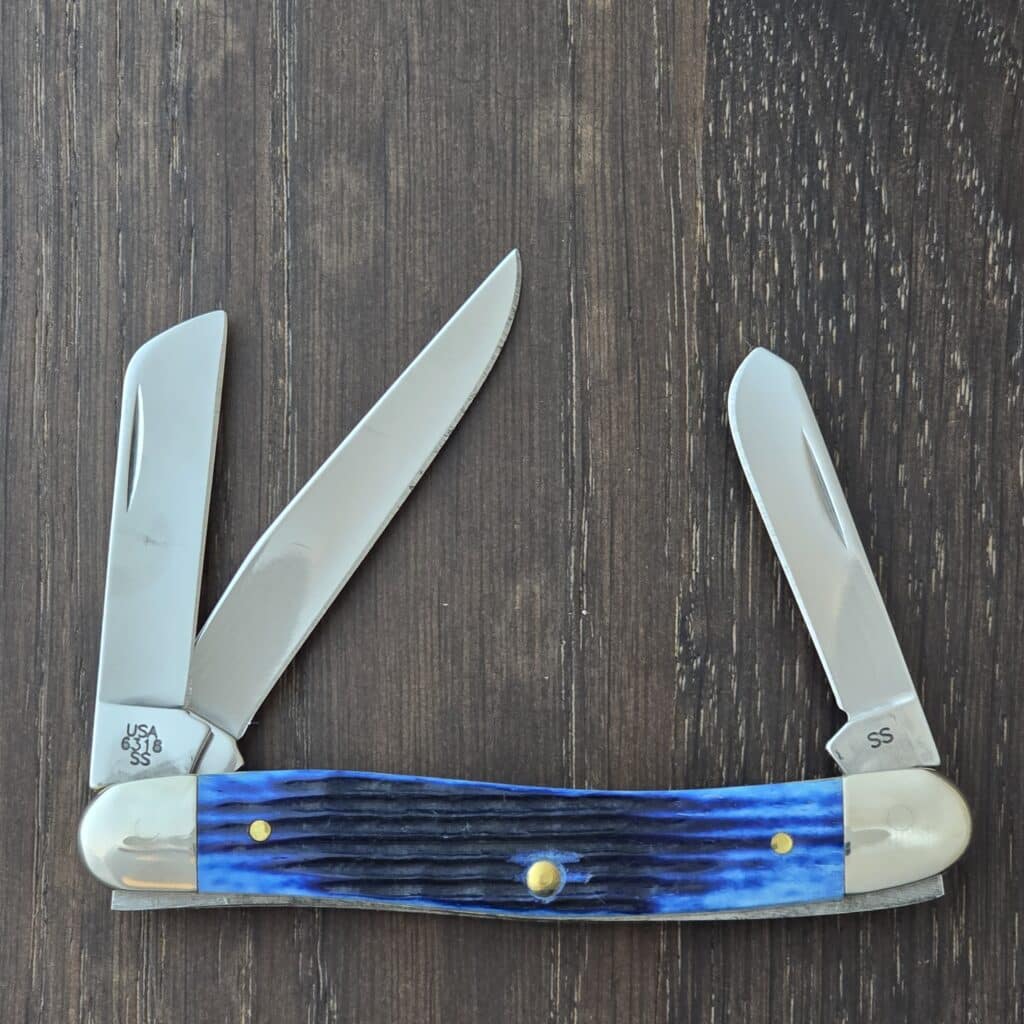 Case USA 6318 SS Stockman in Blue Bone No. 02801 knife for sale