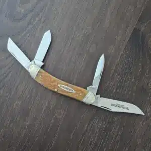 Winchester W15-4949 Congress 4 Blade Antique Green Rogers Jigged Bone with Original Box 1998 knife for sale