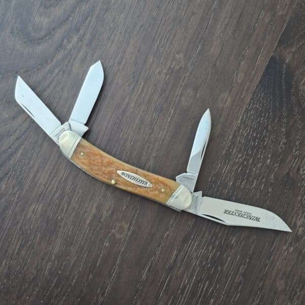 Winchester W15-4949 Congress 4 Blade Antique Green Rogers Jigged Bone with Original Box 1998 – gallery image 1