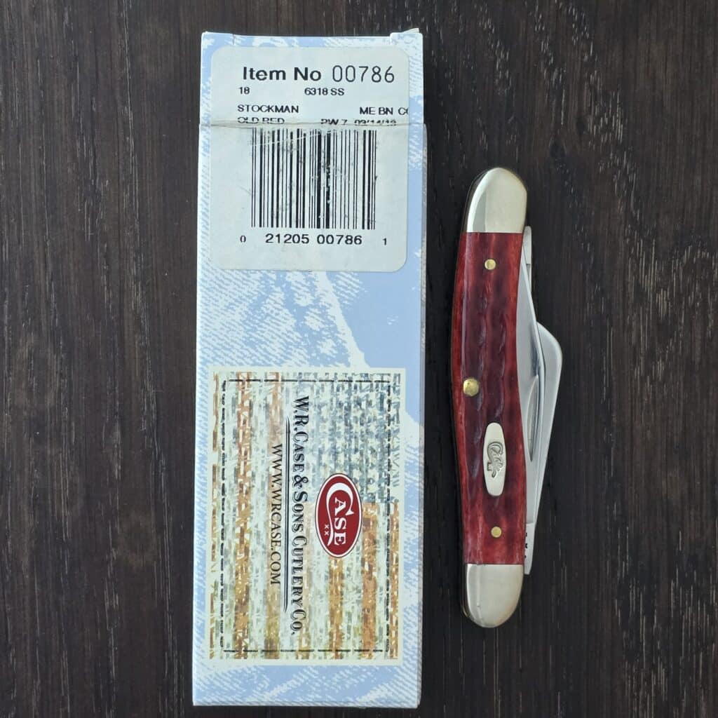Case USA 6318 SS Stockman in Old Red Bone No. 00786 knife for sale