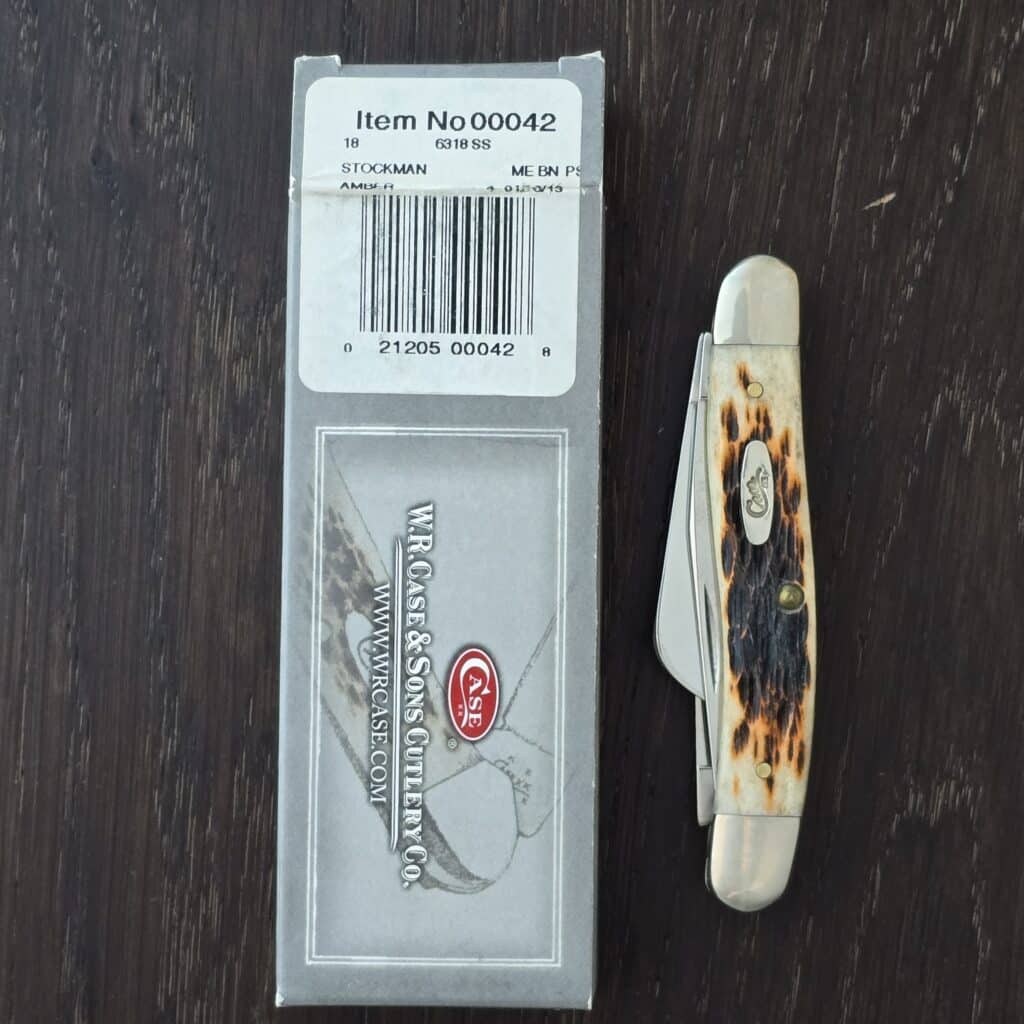 Case USA 6318 SS Stockman in Amber Bone No. 00042 knife for sale