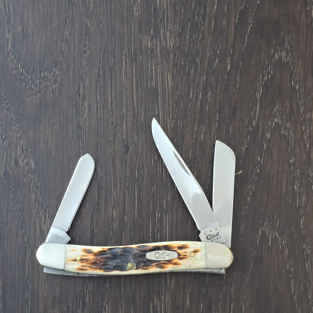 Case USA 6318 SS Stockman in Amber Bone No. 00042 knife for sale